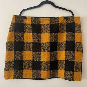 Tweed Buffalo Plaid Mini Skirt